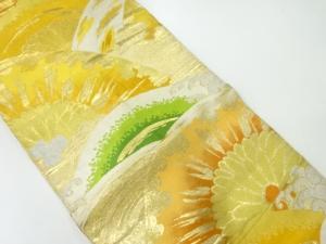 アンティーク　荒波に花模様織出し丸帯（材料）